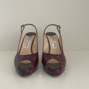 Jimmy Choo Nova Plum Tortoiseshell Patent Leather